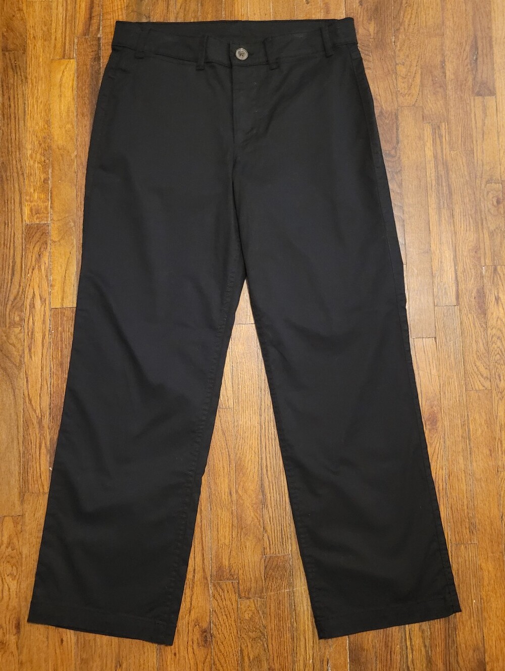Old Navy Black Cropped Wide Leg Chinos sz 4 Cotton Blend w/ Stretch High-Rise